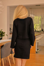 Sett Mirale til dame fra MS StyleHaven, laget av Bomull; Elastan-1, farge Svart, størrelse s, med long ermer, perfekt til dress