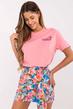 T-skjorte Sublevel til dame fra MS StyleHaven, laget av Bomull, farge Rosa, størrelse s, med short ermer