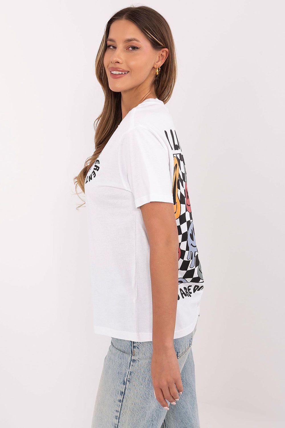 T-skjorte Sublevel til dame fra MS StyleHaven, laget av Bomull, farge beige, størrelse XL, med short ermer