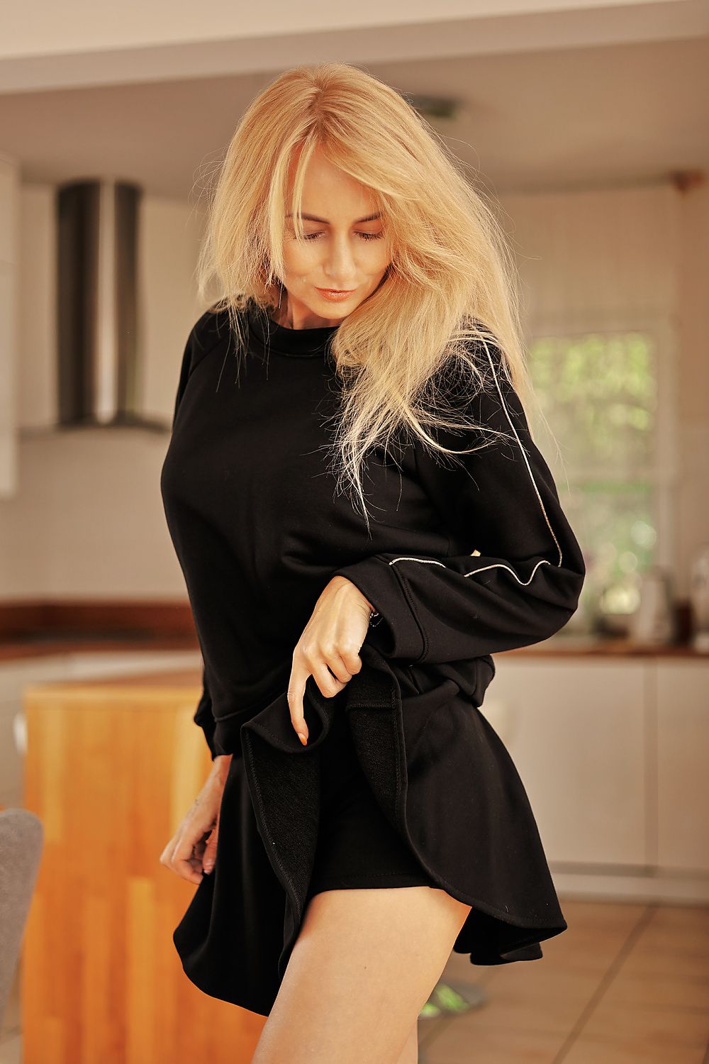 Skjørtbukse Mirale til dame fra MS StyleHaven, laget av Bomull, farge Svart, størrelse M, med long ermer, perfekt til dress