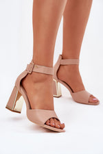 Hælsandaler Step in style til dame fra MS StyleHaven, laget av polyester, farge Rosa, størrelse 36, med 45720 ermer, perfekt til dress