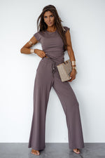 Sett LaBalancia til dame fra MS StyleHaven, laget av Viskose, farge Brun, størrelse XS/S, med short ermer, perfekt til dress