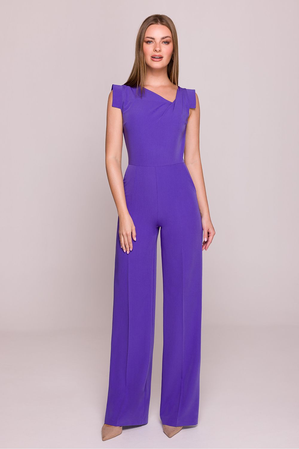 Jumpsuit Stylove til dame fra MS StyleHaven, laget av polyester; Viskose, farge Grå, størrelse M, med sleeveless ermer, perfekt til dress