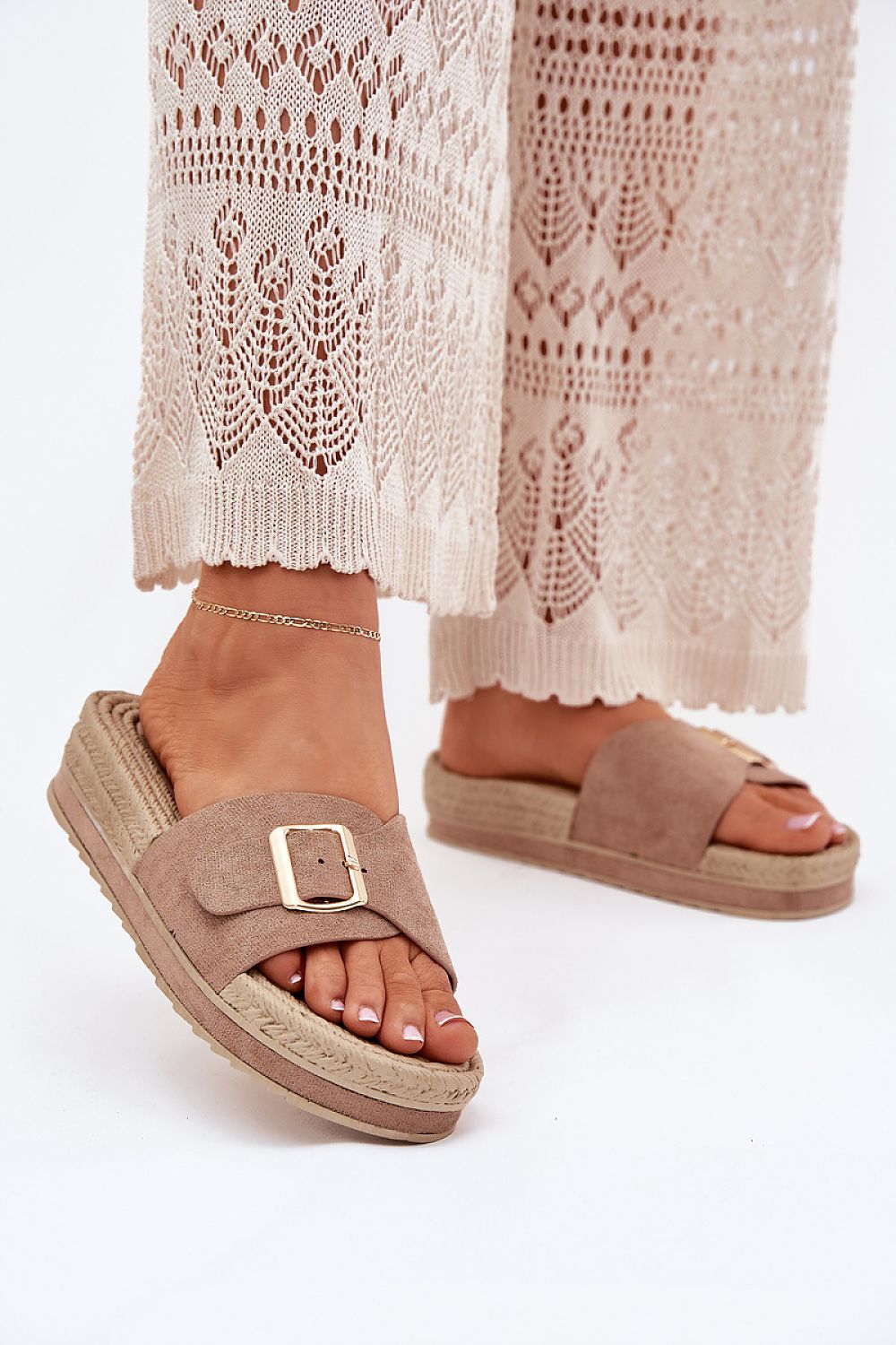 Flip-flops Step in Style til dame fra MS StyleHaven, laget av Bomull, farge Brun, størrelse 36, med short ermer, perfekt til casual