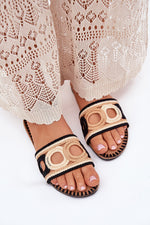Flip-flops Step in Style til dame fra MS StyleHaven, laget av Bomull, med detaljer i faux-leather; synthetic, farge Svart, størrelse 36, med short ermer, hælhøyde flat, skostørrelse 36; 37; 38; 39; 40; 41, perfekt til casual