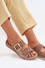Flip-flops Step in Style til dame fra MS StyleHaven, laget av Bomull, farge beige, størrelse 41, med short ermer, perfekt til casual