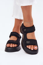 Sandaler Step in style til dame fra MS StyleHaven, laget av Bomull, farge Svart, størrelse 38, med short ermer, perfekt til casual