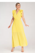 Cocktailkjole Figl til dame fra MS StyleHaven, laget av polyester, farge Grønn, størrelse S/M, med sleeveless ermer, perfekt til dress