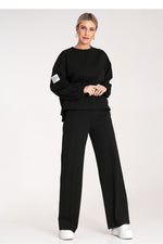 Sett Figl til dame fra MS StyleHaven, laget av polyester, farge Svart, størrelse S/M, med long ermer, perfekt til dress