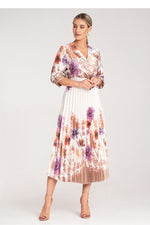 Dagkjole Figl til dame fra MS StyleHaven, laget av polyester, farge Hvit, størrelse S/M, med long ermer, maxi lengde, kjolestil sheath, perfekt til dress