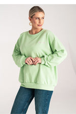 Genser Figl til dame fra MS StyleHaven, laget av Bomull; polyester, farge Grønn, størrelse S/M, med long ermer, perfekt til dress