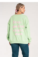 Genser Figl til dame fra MS StyleHaven, laget av Bomull; polyester, farge Grønn, størrelse S/M, med long ermer, perfekt til dress