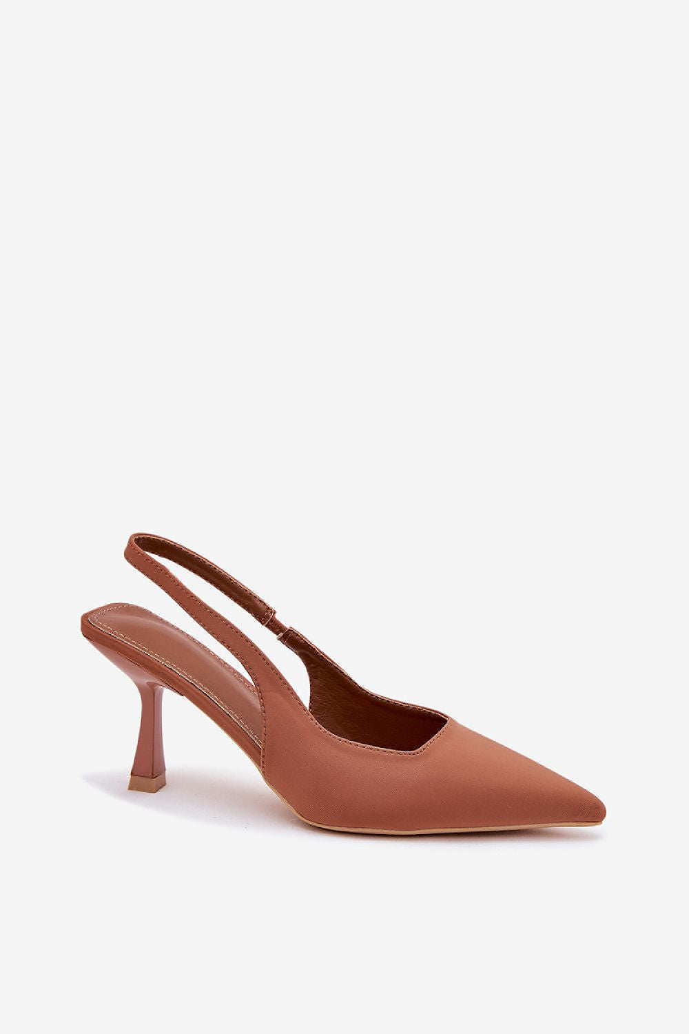 Hælsandaler Step in style til dame fra MS StyleHaven, laget av Bomull, farge Brun, størrelse 37, med short ermer, perfekt til dress