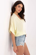 Bluse Och Bella til dame fra MS StyleHaven, laget av Viskose, farge Grønn, størrelse s, med short ermer