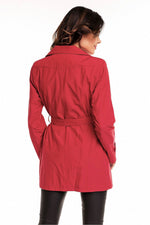 Klassisk, fôret bomullstrench Frakk til dame - Cabba til dame fra MS StyleHaven, laget av Bomull; polyester, farge beige, størrelse 44, med long ermer, perfekt til casual; dress