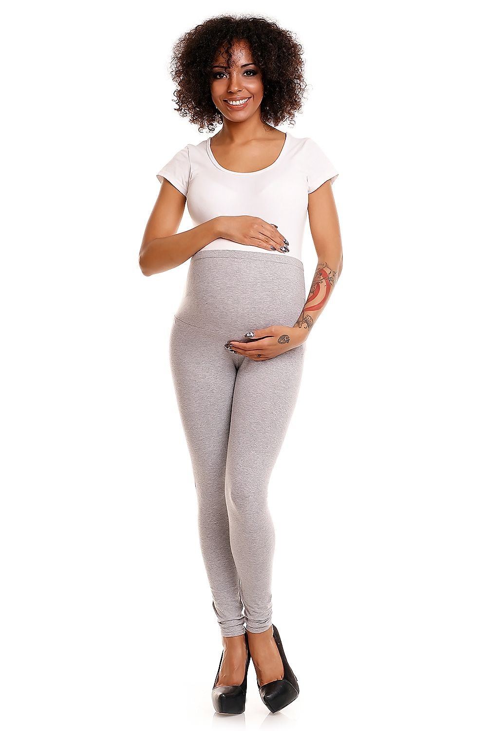 Serenity Maternity Leggings - PeeKaBoo til dame fra MS StyleHaven, laget av Elastan; Viskose, farge Grå, størrelse L/XL, med long ermer, perfekt til casual; dress