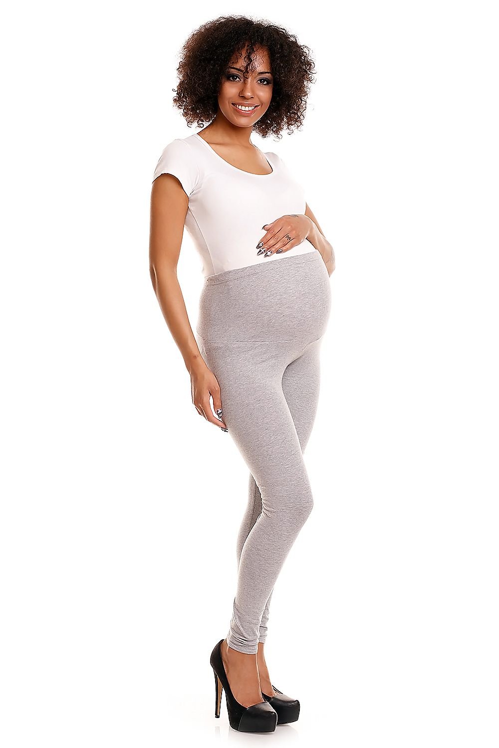 Serenity Maternity Leggings - PeeKaBoo til dame fra MS StyleHaven, laget av Elastan; Viskose, farge Grå, størrelse XXL, med long ermer, perfekt til casual; dress
