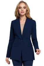 Jakke Moe til dame fra MS StyleHaven, laget av polyester; Viskose, farge Marineblå, størrelse s, med long ermer, perfekt til casual; dress