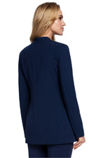 Jakke Moe til dame fra MS StyleHaven, laget av polyester; Viskose, farge Marineblå, størrelse L, med long ermer, perfekt til casual; dress