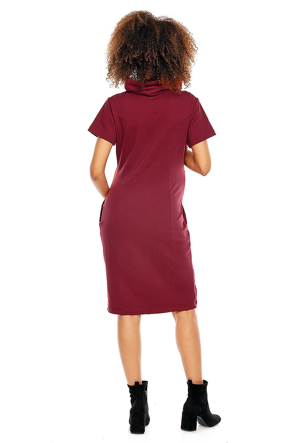 Praktisk komfort gravidkjole fra PeeKaBoo til dame fra MS StyleHaven, laget av Bomull; Elastan, farge Rød, størrelse XL, med 3-4; short ermer, perfekt til casual; dress