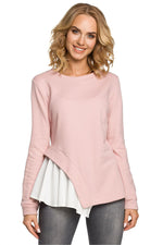 Bluse Moe til dame fra MS StyleHaven, laget av Bomull; polyester, farge Grå, størrelse XL, med long ermer, perfekt til casual; dress