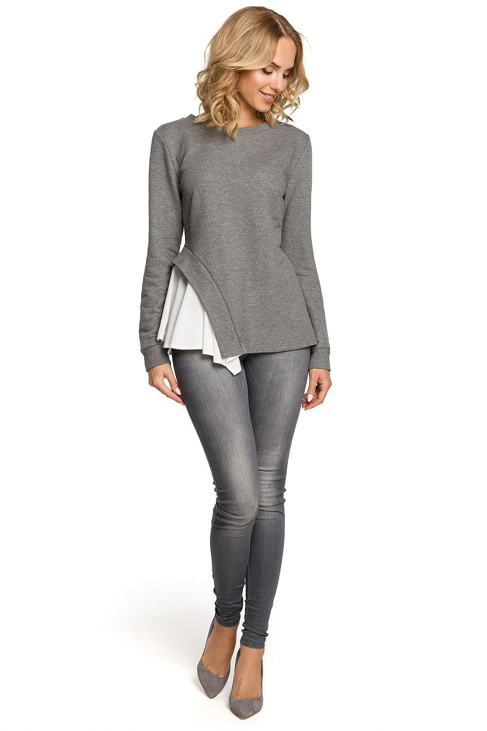 Bluse Moe til dame fra MS StyleHaven, laget av Bomull; polyester, farge Rosa, størrelse L, med long ermer, perfekt til casual; dress
