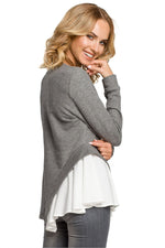 Bluse Moe til dame fra MS StyleHaven, laget av Bomull; polyester, farge Rosa, størrelse XL, med long ermer, perfekt til casual; dress