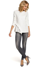 Bluse Moe til dame fra MS StyleHaven, laget av Bomull; polyester, farge Grå 2, størrelse s, med long ermer, perfekt til casual; dress