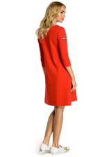 Dagkjole Moe til dame fra MS StyleHaven, laget av Bomull, farge Rød, størrelse M, med 45720 ermer, perfekt til casual; dress
