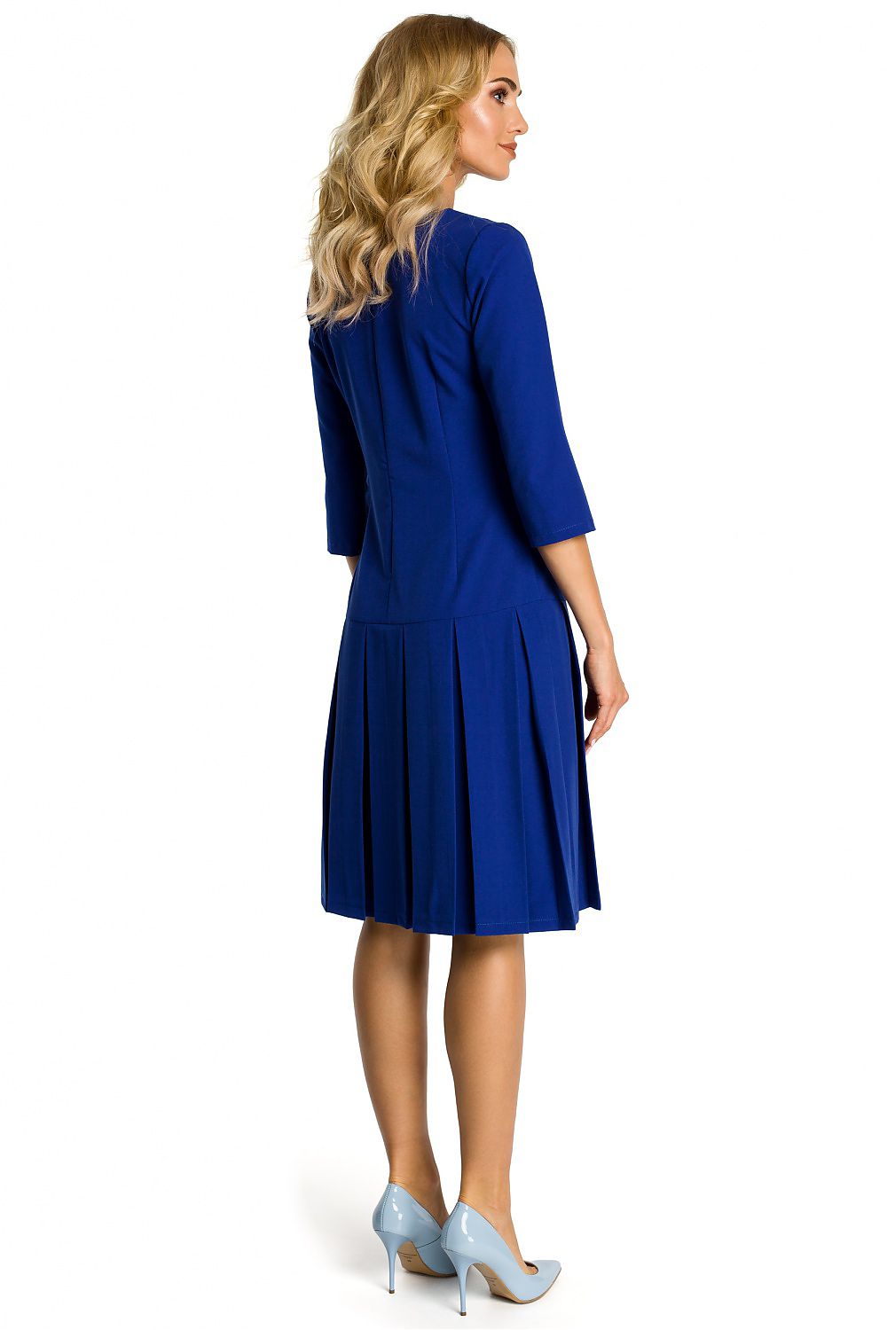 Korte ermer Dagkjole Moe til dame fra MS StyleHaven, laget av polyester; Viskose, farge Blå, størrelse M, med 45720 ermer, perfekt til casual; dress