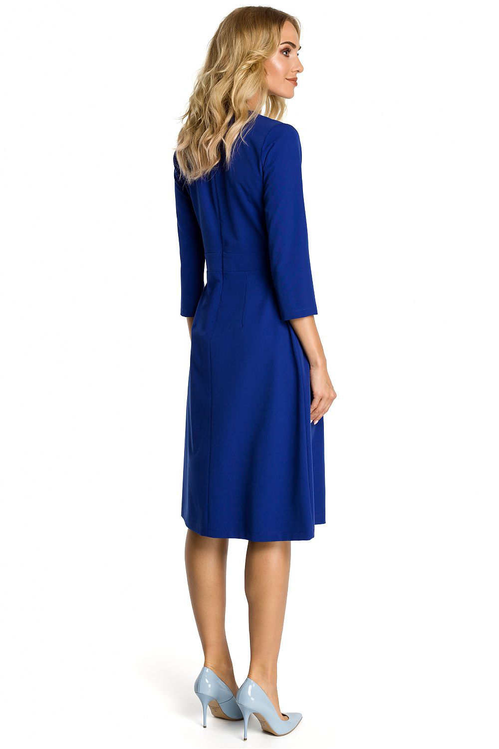 Stretch Dagkjole Moe til dame fra MS StyleHaven, laget av polyester; Viskose, farge Blå, størrelse M, med 45720 ermer, perfekt til casual; dress