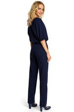 Korte ermer Jumpsuit - Moe til dame fra MS StyleHaven, laget av polyester; Viskose, farge Rød, størrelse s, med short ermer, perfekt til casual; dress