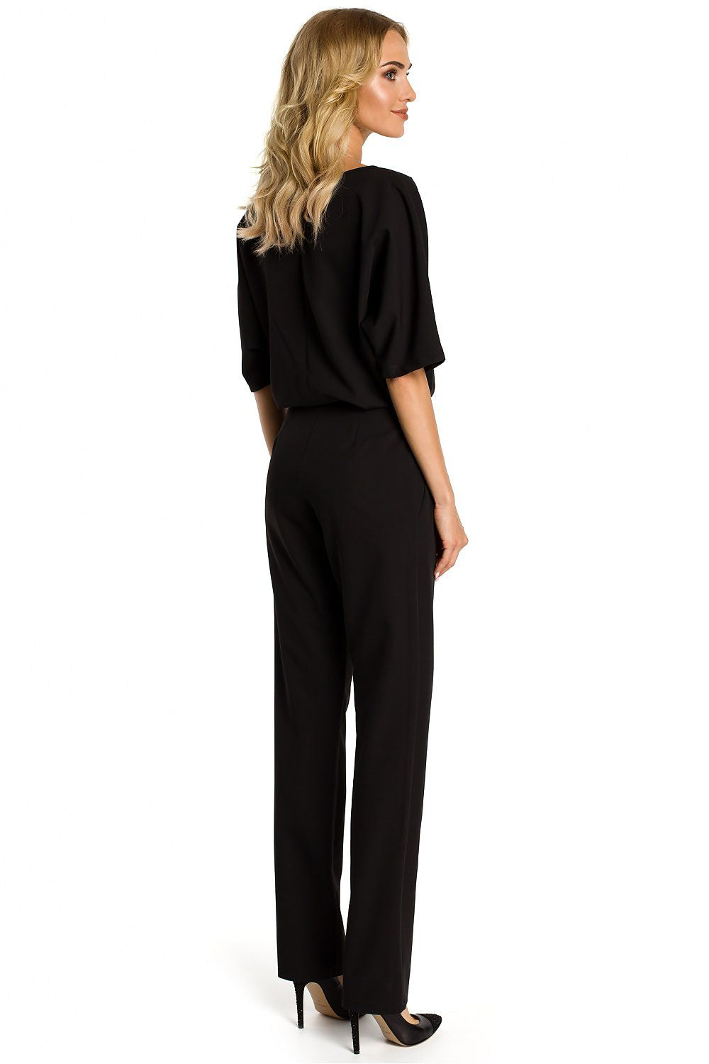 Korte ermer Jumpsuit - Moe til dame fra MS StyleHaven, laget av polyester; Viskose, farge Rød, størrelse L, med short ermer, perfekt til casual; dress