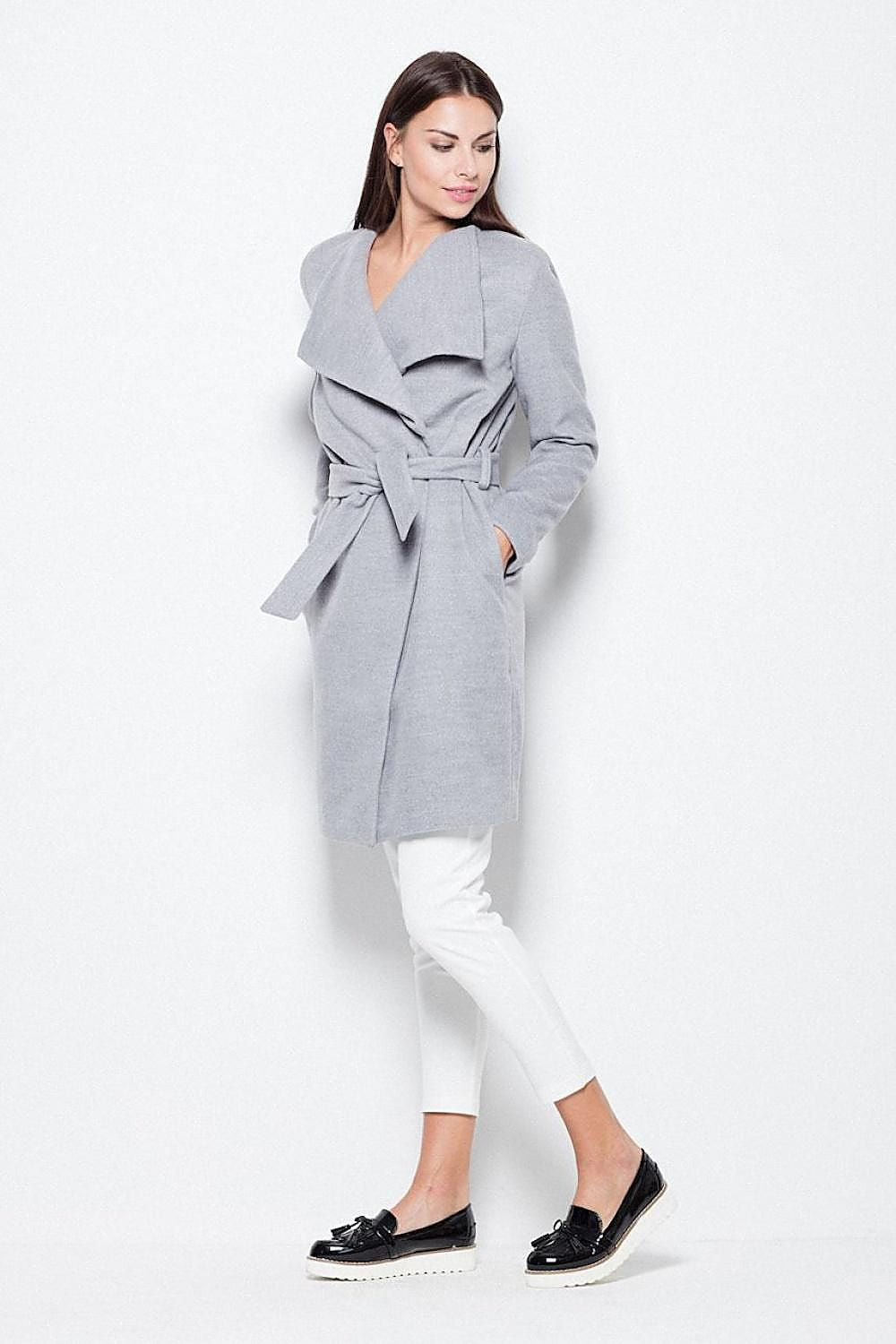 Knytet Frakk - Venaton til dame fra MS StyleHaven, laget av polyester; Viskose, farge beige, størrelse XL, med long ermer, perfekt til casual; dress