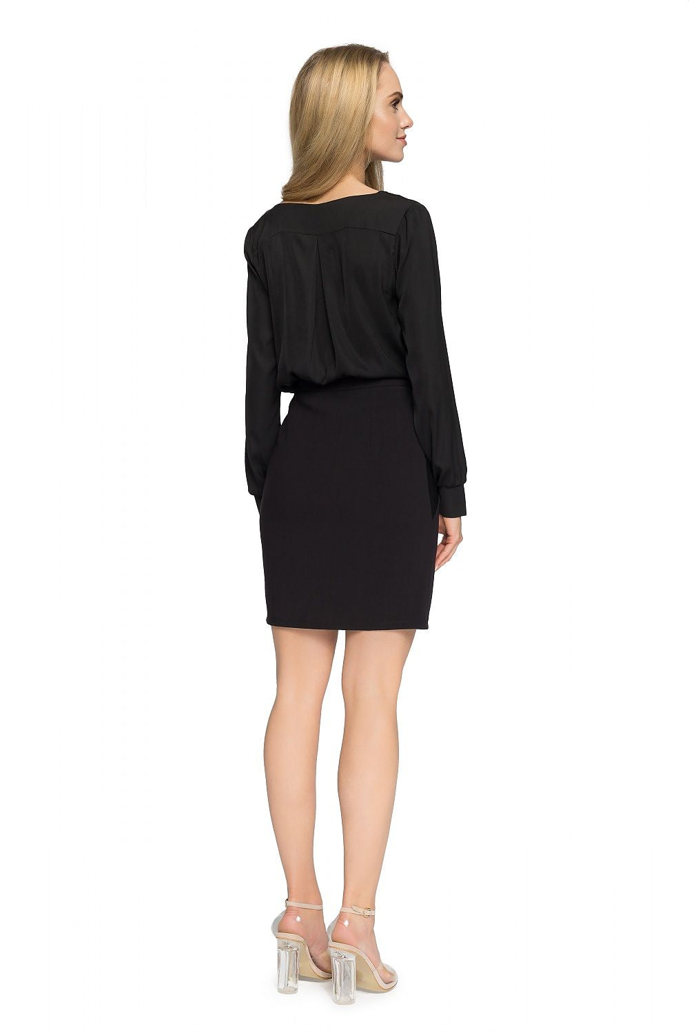 Bluse Stylove til dame fra MS StyleHaven, laget av polyester; Elastan-1, farge Svart, størrelse M, med long ermer, perfekt til dress