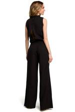 Jumpsuit - Moe til dame fra MS StyleHaven, laget av polyester, farge Svart, størrelse M, med sleeveless ermer, perfekt til casual; dress