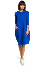 Dagskjole BeWear til dame fra MS StyleHaven, laget av polyester, farge Grå, størrelse M, med long ermer, perfekt til dress