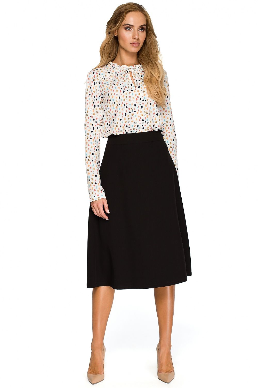 Skjørt Stylove til dame fra MS StyleHaven, laget av Viskose; polyester, farge Marineblå, størrelse M, med long ermer, perfekt til dress