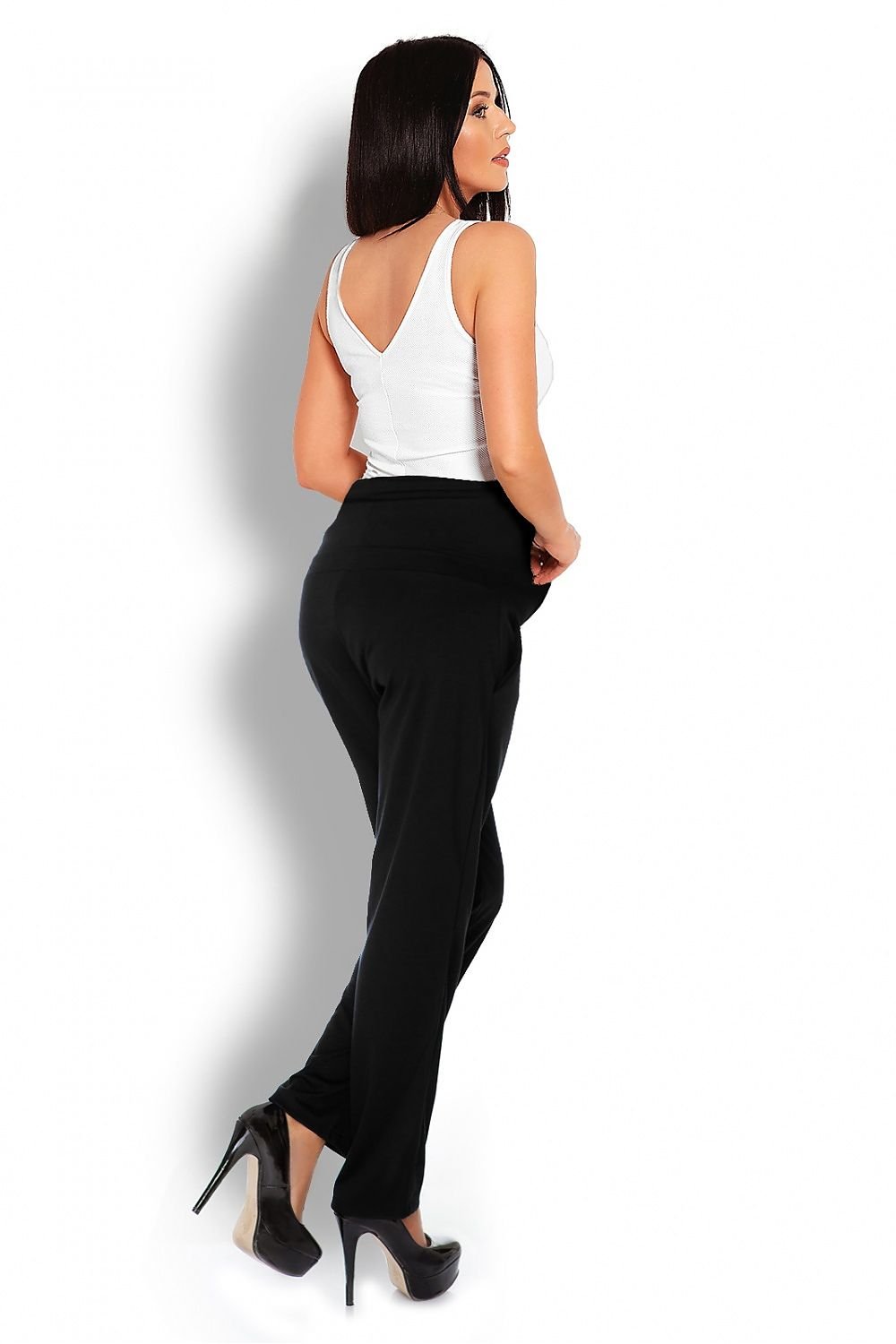 Comfort Maternity Pants fra PeeKaBoo til dame fra MS StyleHaven, laget av Viskose; Elastan; polyester, farge Svart, størrelse L/XL, med sleeveless ermer, perfekt til casual; dress
