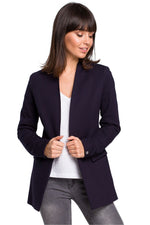Stretch Bomullsstrikket Blazer / BeWear til dame fra MS StyleHaven, laget av Bomull, farge Rød, størrelse XL, med long ermer, perfekt til dress