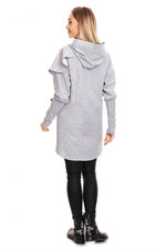 Koselig hettegenser for gravide i lag fra PeeKaBoo til dame fra MS StyleHaven, laget av Bomull; Elastan, farge Svart, størrelse L/XL, med long; cap ermer, perfekt til casual; dress