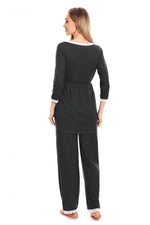 Lace Trim Nursing Pyjamas fra PeeKaBoo til dame fra MS StyleHaven, laget av Viskose; Elastan, farge Rød, størrelse L/XL, med strapless; sleeveless; 3-4 ermer, perfekt til casual; dress