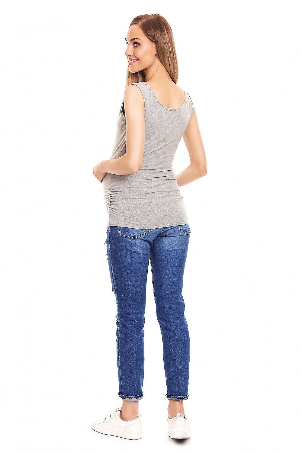 Topp PeeKaBoo til dame fra MS StyleHaven, laget av Viskose, farge Blå, størrelse XXL, med sleeveless ermer, perfekt til casual; dress