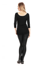 Pleats gravidbluse fra PeeKaBoo til dame fra MS StyleHaven, laget av Elastan; Viskose, farge Svart, størrelse XXL, med 45720 ermer, perfekt til casual; dress