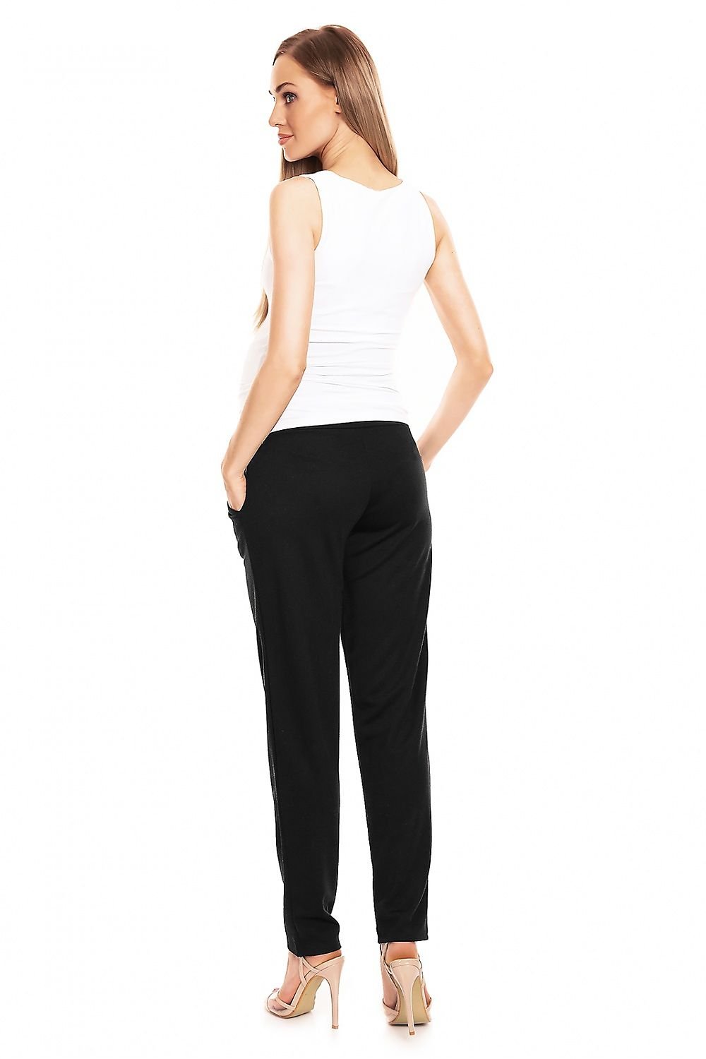 Uanstrengt elegante gravidbukser fra PeeKaBoo til dame fra MS StyleHaven, laget av Viskose; polyester, farge Grå, størrelse S/M, med long ermer, perfekt til casual; dress