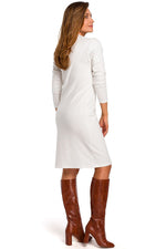 Dagkjole Stylove til dame fra MS StyleHaven, laget av Bomull, farge beige, størrelse M, med long ermer, perfekt til dress