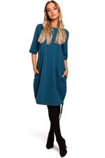 Stretch Oversized Dagkjole Moe til dame fra MS StyleHaven, laget av Bomull; Elastan-1, farge Brun, størrelse XXL, med 45720 ermer, perfekt til casual; dress