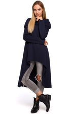 Bomull Tunika - Moe til dame fra MS StyleHaven, laget av Bomull, farge Blå, størrelse 2XL/3XL, med long ermer, perfekt til casual; dress