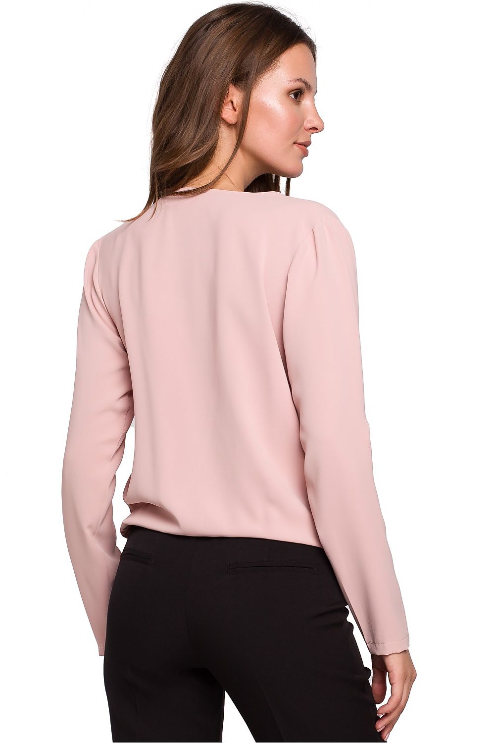 Bluse Makover til dame fra MS StyleHaven, laget av polyester; Elastan, farge beige, størrelse XXL, med long ermer