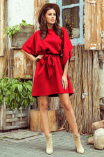 Sofia Day kjole til dame fra MS StyleHaven, laget av polyester, farge Blå, størrelse L/XL, med short ermer, perfekt til casual; dress